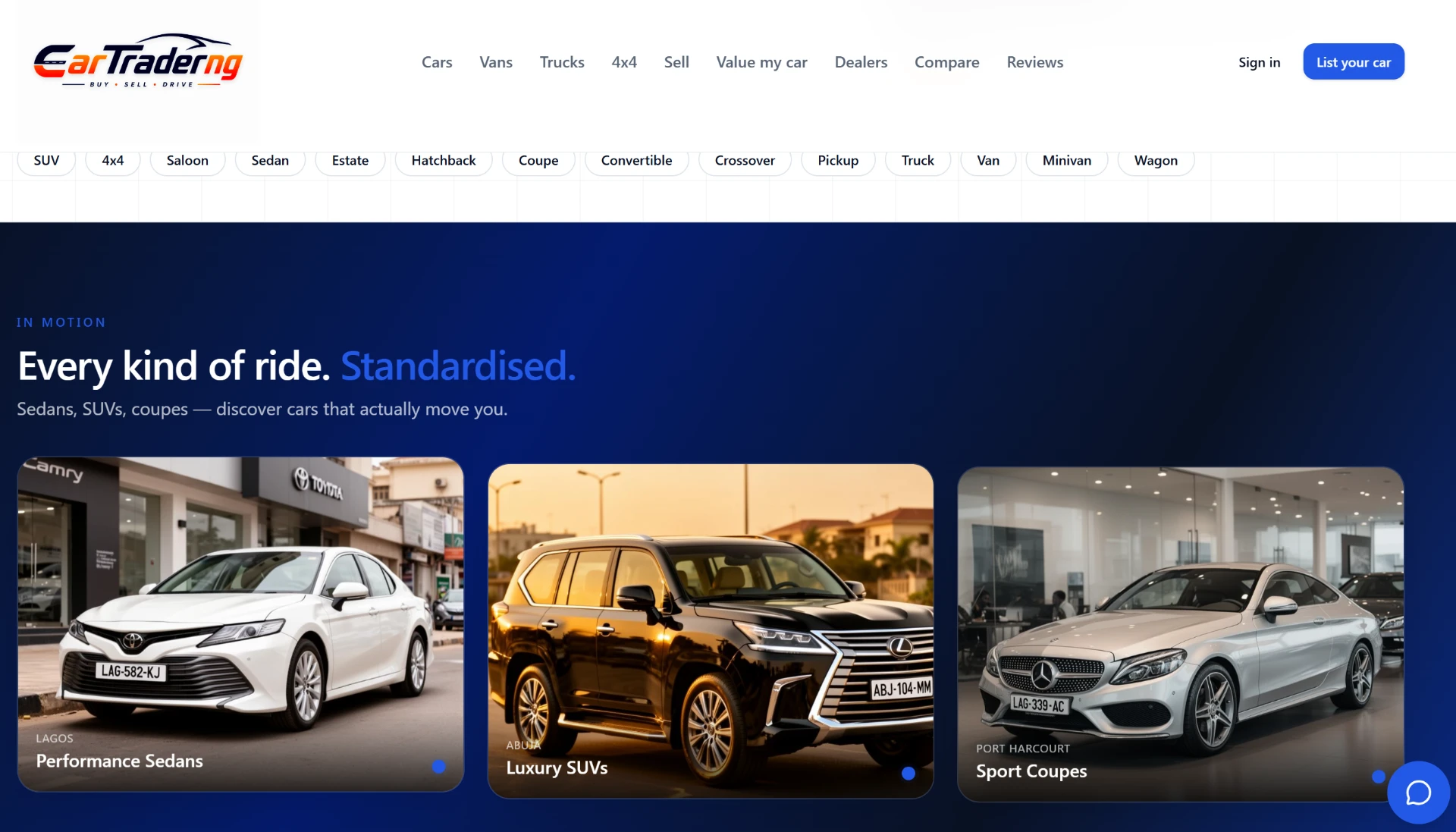 CarTrader NG interface screenshot